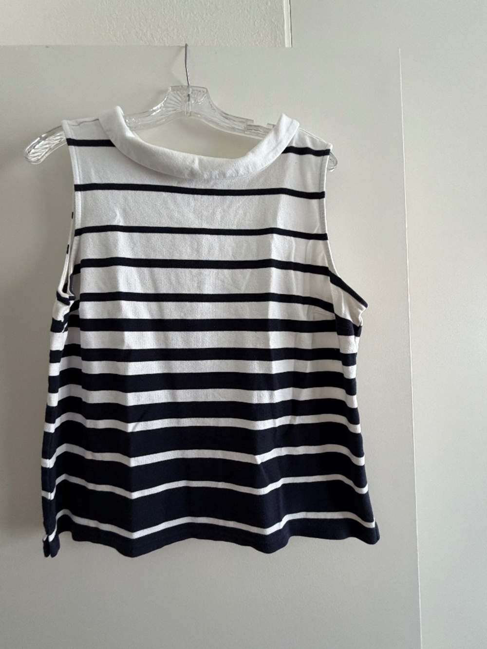 Talbots Navy/White Striped Sleeveless Top